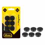 IDENA Idena Magnete rund 6 Stück, schwarz, Ø24mm