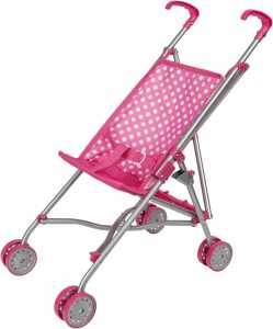 Puppenbuggy pink zusammenklappbar - Schiebehöhe 55cm