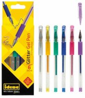 Idena 512080 - Gel-Pen Glitter, 6 Stück