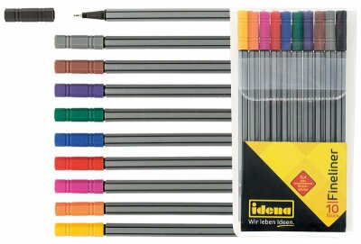 Idena 516113 - Fineliner, 10 Stück, 0.4 mm Stärke, im Etui