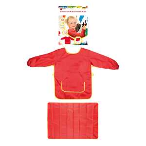 Bastelschürze und Malunterlage rot 100 x 70cm, Größe M, 7-8 Jahre