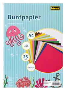 Idena Buntpapier A4 25 Blatt,sort. ungummiert
