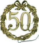 DEMMLER Festliche Zahl 50 gold 13cm mit Draht