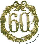 DEMMLER Festliche Zahl 60 gold 13cm mit Draht