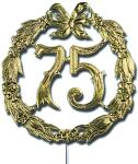 DEMMLER Festliche Zahl 75 gold 13cm mit Draht