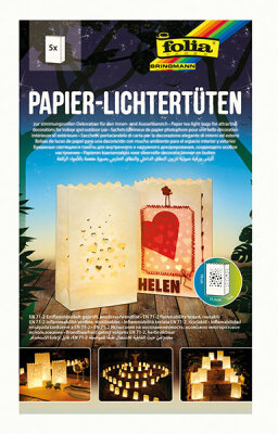 Lichtertüten Papier,5 St. Herzen 19 x 11,5 x 7cm