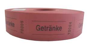 Gutscheinrolle Getränke rot 601054 1000Abrisse