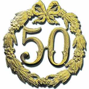 DEMMLER Festliche Zahl 50 gold 24cm ohne Draht