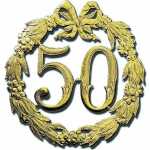 DEMMLER Festliche Zahl 50 gold 24cm ohne Draht