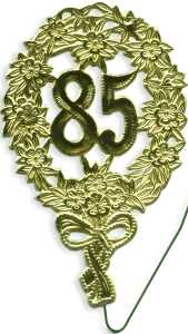 DEMMLER Festliche Zahl 85 gold 8x12cm mit Draht