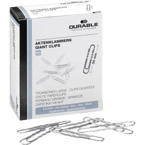 Durable Briefklammer 50mm vz 100St verzinkt runde gewellte Form