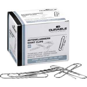 Durable Briefklammer 77mm 100St verzinkt runde gewellte Form