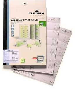Durable Einsteckschild 40x75mm 240St ws A4 Bogen recycled