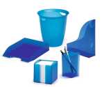 Durable Papierkorb 16l TREND tr.bl mit Tragegriffen