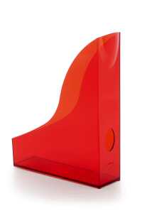 Stehsammler BASIC, Polystyrol, 73 x 306 x 241 mm, transluzent rot