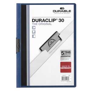 Durable Klemm-Mappe DURACLIP 30 A4 dbl für 30 Blatt transp Deckblatt