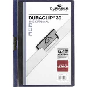 Durable Klemm-Mappe DURACLIP 30 A4 nbl für 30 Blatt transp Deckblatt