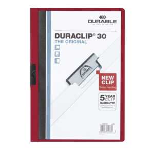 Durable Klemm-Mappe DURACLIP 30 A4 drt für 30 Blatt transp Deckblatt