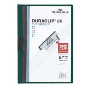 Durable Klemm-Mappe DURACLIP 30 A4 dgn für 30 Blatt transp Deckblatt