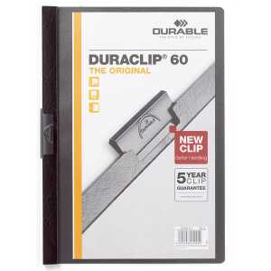 Durable Klemm-Mappe DURACLIP 60 sw für 60 Blatt A4 tr Deckblatt