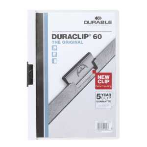 Durable Klemm-Mappe DURACLIP 60 ws für 60 Blatt A4 tr Deckblatt