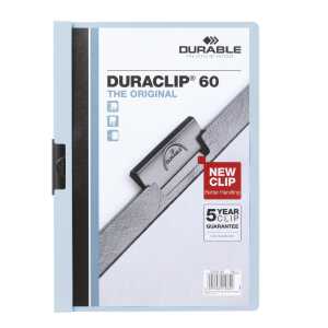 Durable Klemm-Mappe DURACLIP 60 bl für 60 Blatt A4 tr Deckblatt