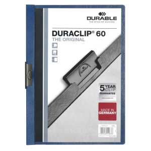 Durable Klemm-Mappe DURACLIP 60 d bl für 60 Blatt A4 tr Deckblatt