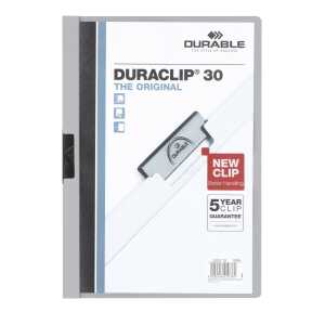 Durable Klemm-Mappe DURACLIP 60 gr für 60 Blatt A4 tr Deckblatt