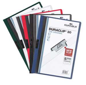 Durable Klemm-Mappe DURACLIP sort 5St DIN A4 für 30 Blatt SB Pack