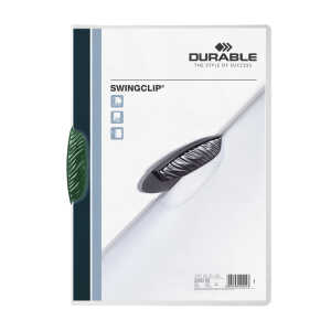 Durable Klemm-Mappe SWINGCLIP gn für 30 Blatt transp Deckblatt