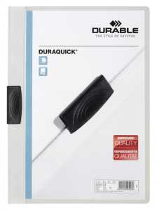 Durable Klemm-Mappe DURAQUICK A4 ws für 20 Blatt transp Deckblatt