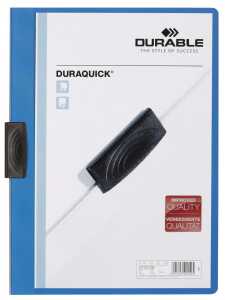 Durable Klemm-Mappe DURAQUICK A4 bl für 20 Blatt transp Deckblatt