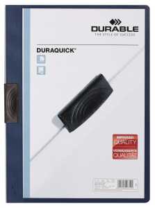 Durable Klemm-Mappe DURAQUICK A4 d bl für 20 Blatt transp Deckblatt