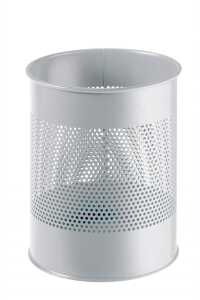 Durable Papierkorb 15l Metall rund gr perforiert 165mm