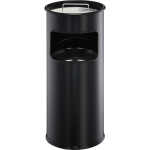 Durable Papierkorb Metall rund sw mit Aschenbechereinsatz