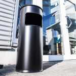 Durable Papierkorb Safe rund sw mit Aschenbechereinsatz