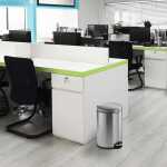 Durable Treteimer 12l si rund 31x40cm Edelstahl Fingerprint-proof