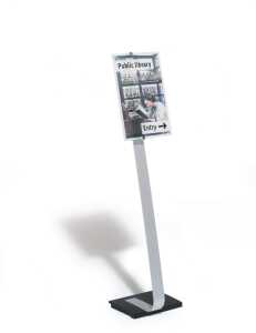 Durable Bodenständer CRYSTAL SIGN A3 si aus Aluminium mit Infotafel