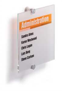 Durable Türschild Crystal Sign 210x210 a. Acrylglas m 2 Beschr.folien