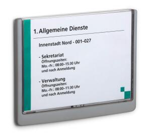 Durable Türschild A5 d.gr CLICK SIGN transparente Front