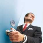 Durable Piktogramm Ziehen Format 65mm silberfarben aus...