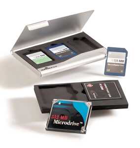 Durable Speicherkartenetui a Aluminium mit 2 austauschbaren Inlays