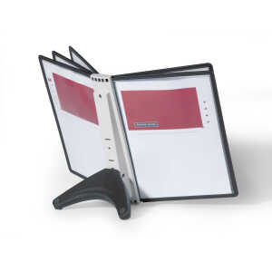 Durable Sichttafelsystem SHERPA soho Tischständer m 5 Tafeln A4 sw