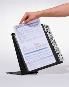 Durable Sichttafelsystem VARIO TABLE mit 10 Tafeln A4 sw