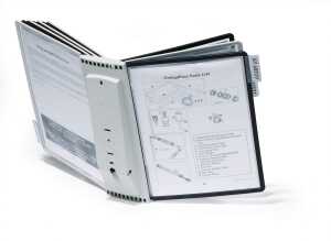 Durable Sichttafelsystem SHERPA wall Wandhalter 10 Tafeln gr sw