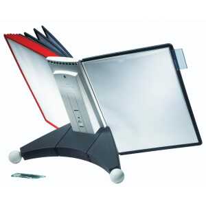 Durable Sichttafelsystem 10 Tafeln A4 Tafeln rt/sw Tischständer gr