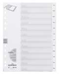 Durable Ordnerregister f A4 Jan-Dez ws Deckblatt m geprägten Taben