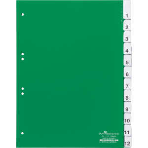 Durable Ordnerregister f A4 12tlg gn umschweißte Taben u Schildern