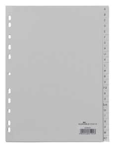 Durable Ordnerregister A4 hoch A-Z gr PP 24-tlg. Universallochung