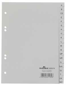Durable Ordnerregister f A5hoch A-Z gr 20tlg geprägte Taben